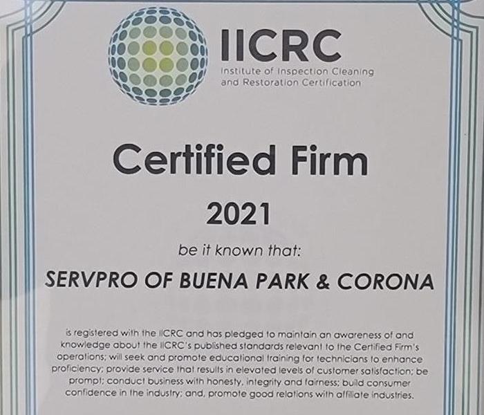 Yearly IICRC Certified Firm