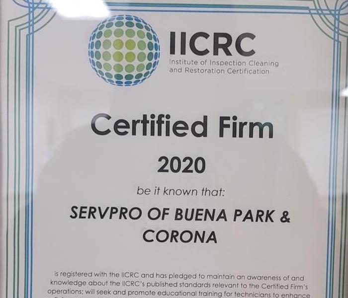Certified IICRC Firm 2020